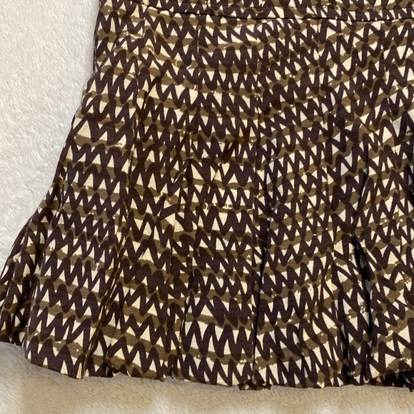 Tracy Reese structured peplum brown tan abstract silk blend bustier top S - Picture 4 of 13